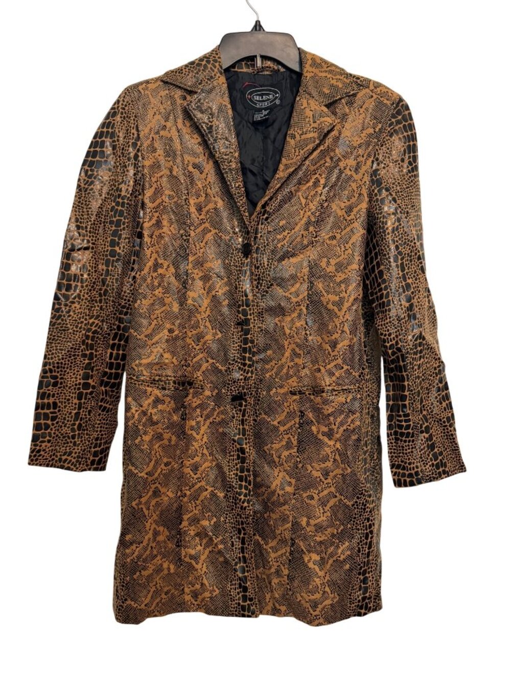 vintage Selene Sport Animal Print Long Jacket Size 8